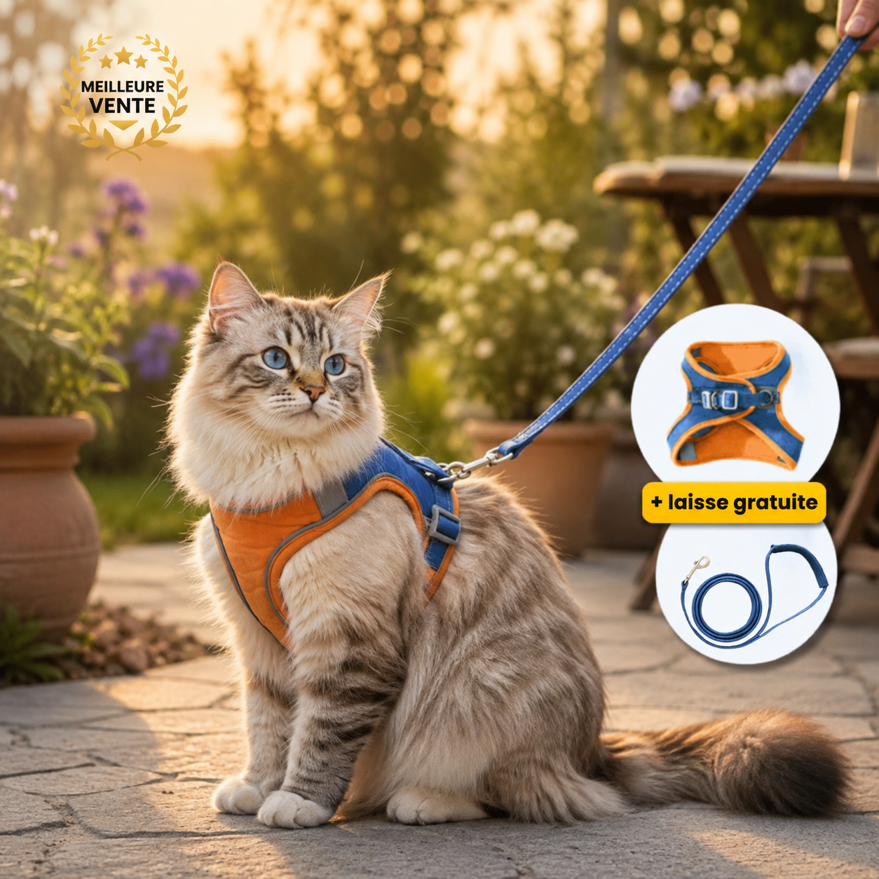 Harnais Anti-Fugue pour Chat + Laisse