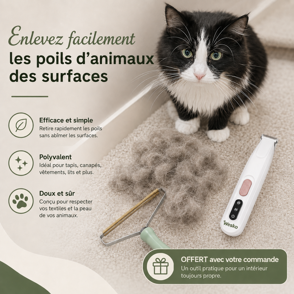 Tondeuse de toilettage pour chat