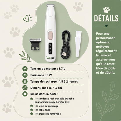Tondeuse de toilettage pour chat
