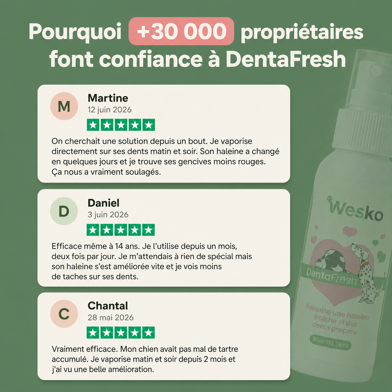 Wesko™ DentaFresh — Spray Dentaire Chiens et Chats