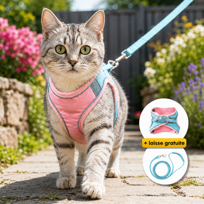 Harnais Anti-Fugue pour Chat + Laisse