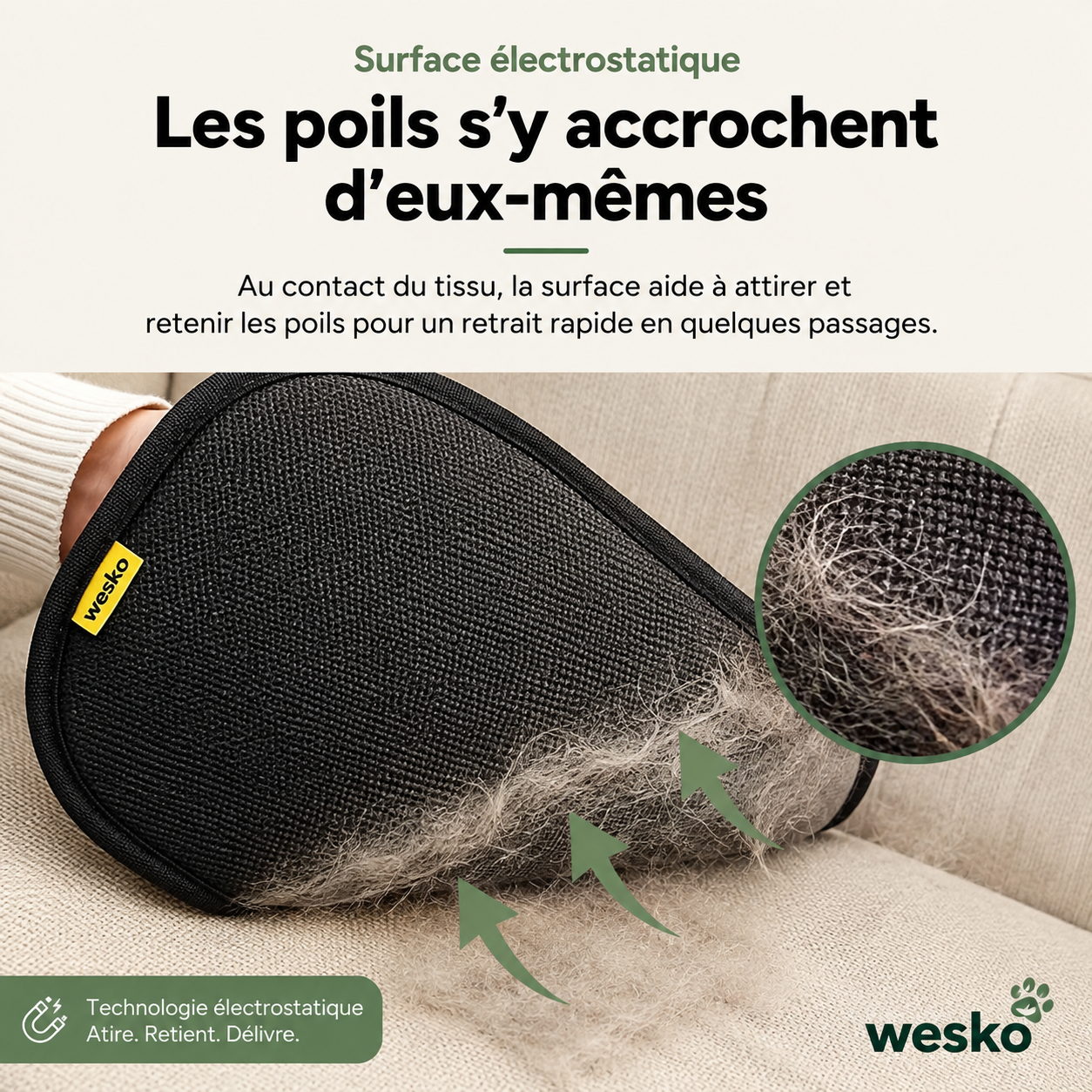 Wesko™ – Gant Anti-Poils Réutilisable & Écologique